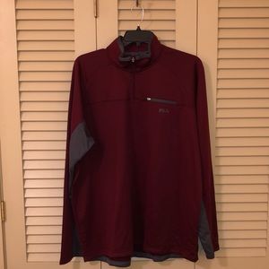 Men’s XXL Fila 1/4 burgundy and grey zip pullover
